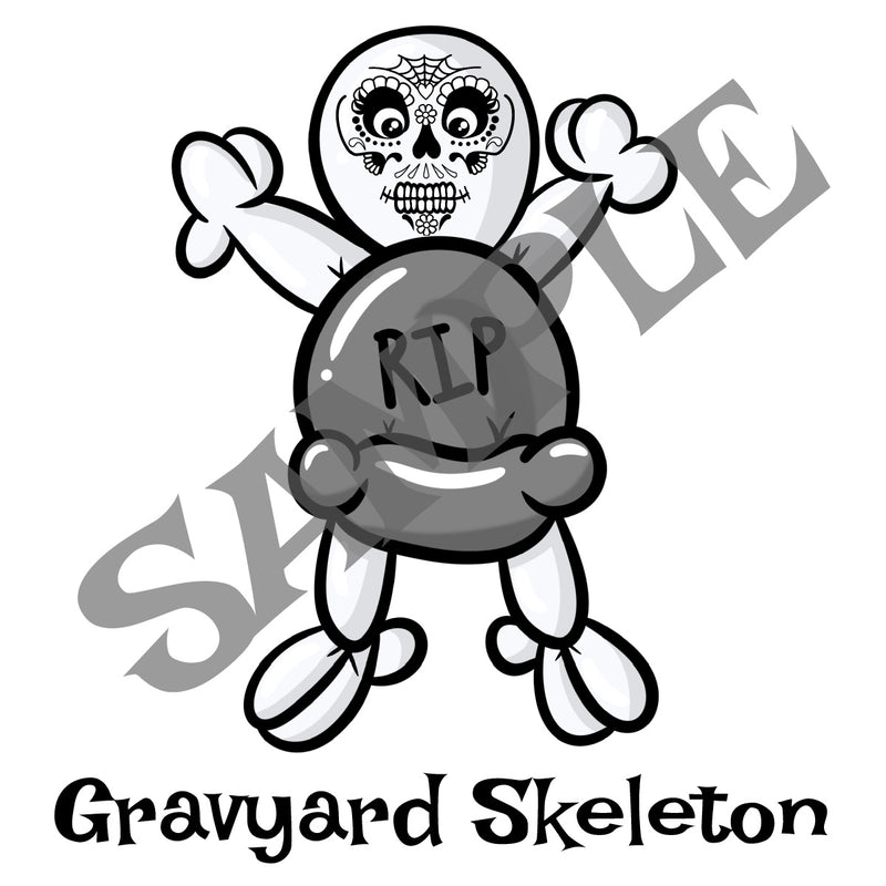 Graveyard Skeleton Sugar Skull Grave