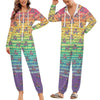 Retro Rainbow Hooded Pajama Onesie