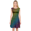 Rainbow Radiance Capsleeve Midi Dress