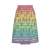 Retro Rainbow Elastic Waist Pocket Midi Skirt