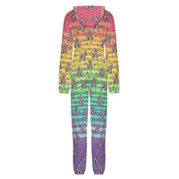 Retro Rainbow Hooded Pajama Onesie