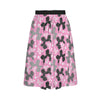 Retro Dogs Elastic Waist Pocket Midi Skirt