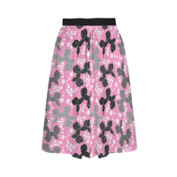 Retro Dogs Elastic Waist Pocket Midi Skirt