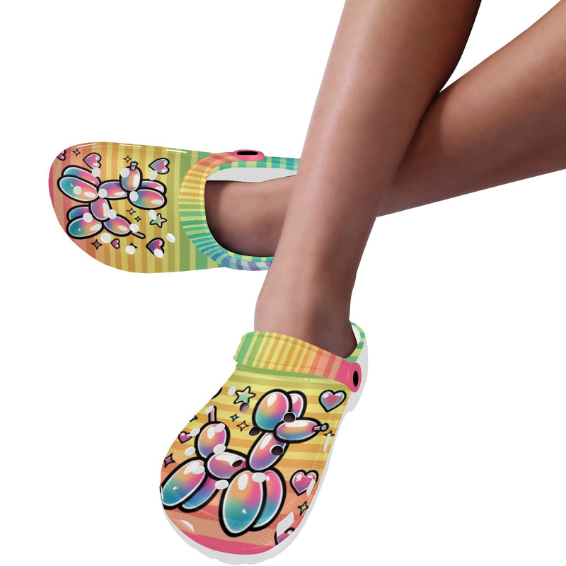 Retro Rainbow Foam Clogs