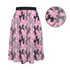 Retro Dogs Elastic Waist Pocket Midi Skirt