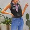 Retro Balloon Dog Tie-Neck Sleeveless Top