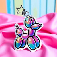 Rainbow Balloon Dog Acrylic Keychain