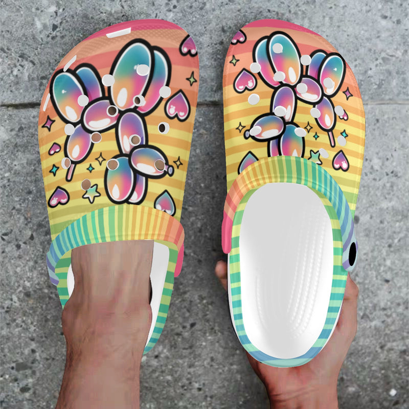 Retro Rainbow Foam Clogs