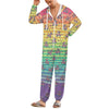 Retro Rainbow Hooded Pajama Onesie