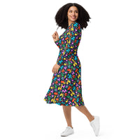 Balloon Fiesta Long Sleeve Midi Dress