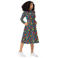 Balloon Fiesta Long Sleeve Midi Dress