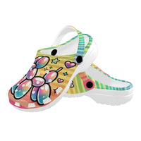 Retro Rainbow Foam Clogs