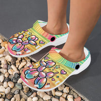 Retro Rainbow Foam Clogs