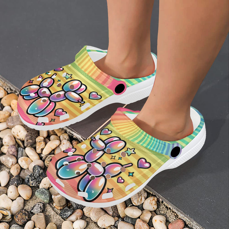 Retro Rainbow Foam Clogs