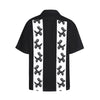 Men's Black & White Hawaiian Shirt with Chest Pocket