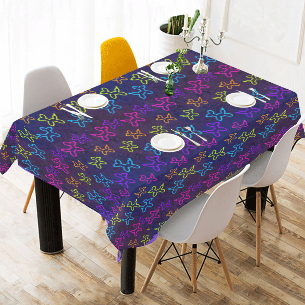 Neon Dogs Cotton Linen Tablecloth