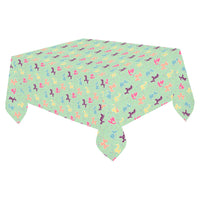 Classics on Mint Cotton Linen Tablecloth 52"x 70"