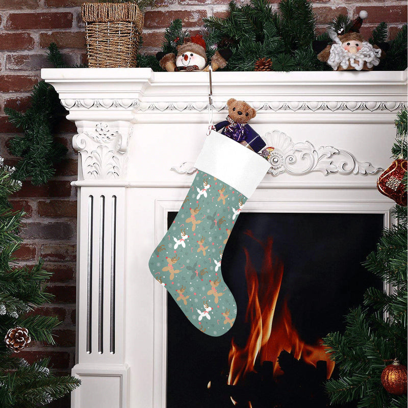 Green Reindeer Balloon Dog Christmas Stocking