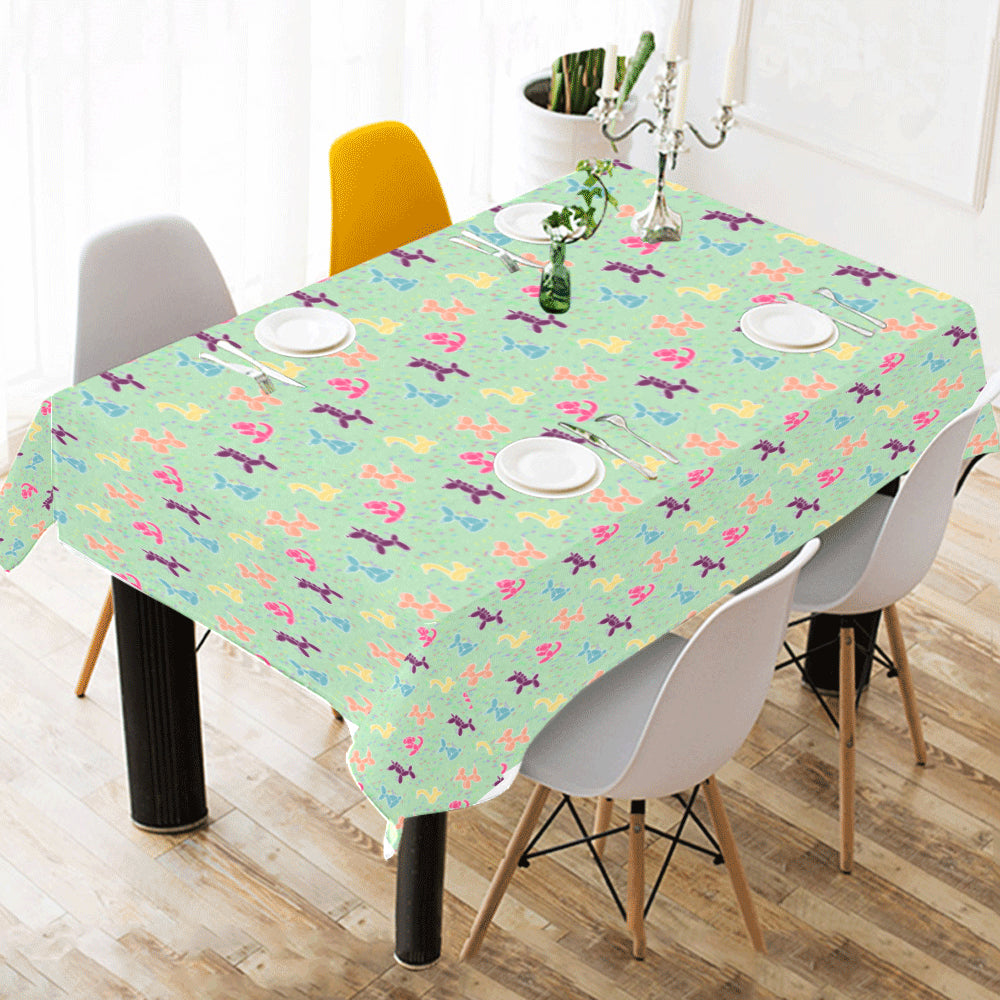 Classics on Mint Cotton Linen Tablecloth 52"x 70"