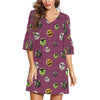 Halloween Rounds Half Sleeve V-Neck Dress/Tunic