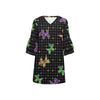 Sugar Skull Balloon Dogs Half Sleeves V-Neck Dress/Tunic