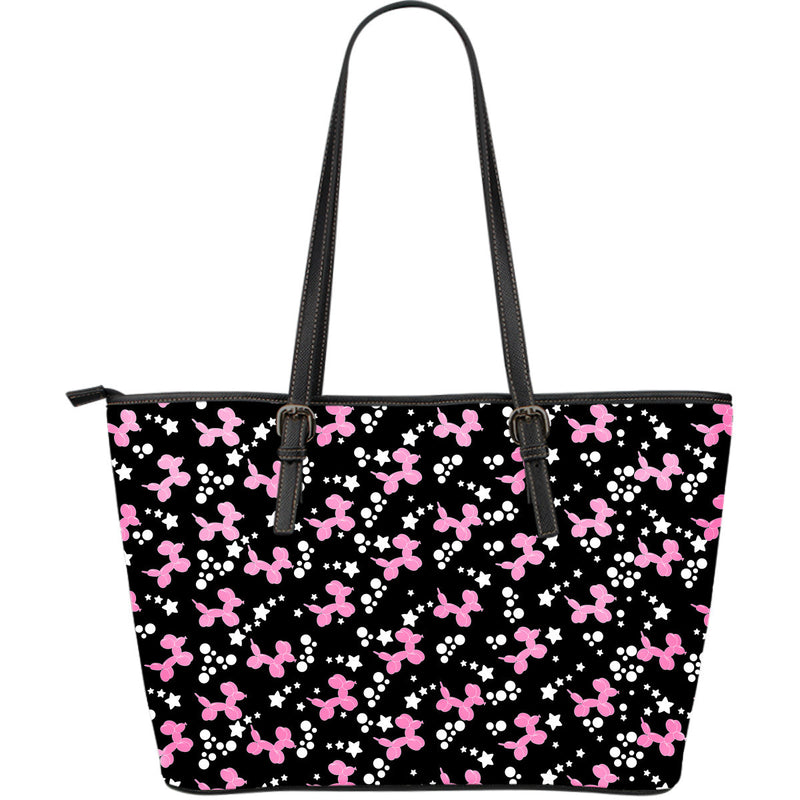 Pink Dogs Large Leather Tote Bag