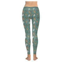 Green Reindeer Balloon Dog Leggings