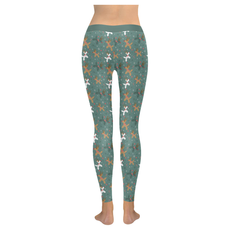 Green Reindeer Balloon Dog Leggings