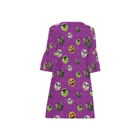 Halloween Rounds Half Sleeve V-Neck Dress/Tunic