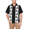 Men's Black & White Hawaiian Shirt with Chest Pocket
