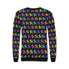 Color Pop Balloon Dog Women's Rib Cuff Crew Neck Sweatshirt