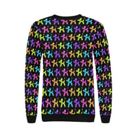 Color Pop Balloon Dog Women's Rib Cuff Crew Neck Sweatshirt