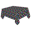Classic on Black Cotton Linen Tablecloth 52"x 70"