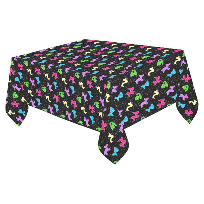Classic on Black Cotton Linen Tablecloth 52"x 70"