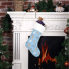 Blue Reindeer Balloon Dog Christmas Stocking