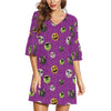 Halloween Rounds Half Sleeve V-Neck Dress/Tunic