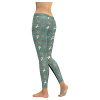 Green Reindeer Balloon Dog Leggings
