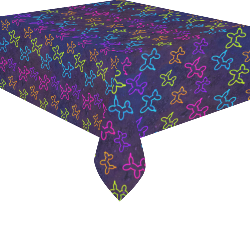 Neon Dogs Cotton Linen Tablecloth