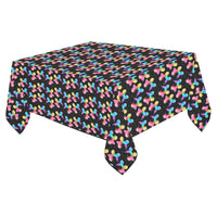Rainbow Dogs Cotton Linen Tablecloth 52"x 70"