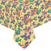 Graffiti Dogs Yellow Cotton Linen Tablecloth 52"x 70"
