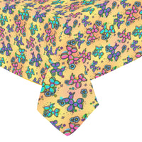 Graffiti Dogs Yellow Cotton Linen Tablecloth 52"x 70"