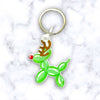 Holiday Reindeer Balloon Dog Keychain