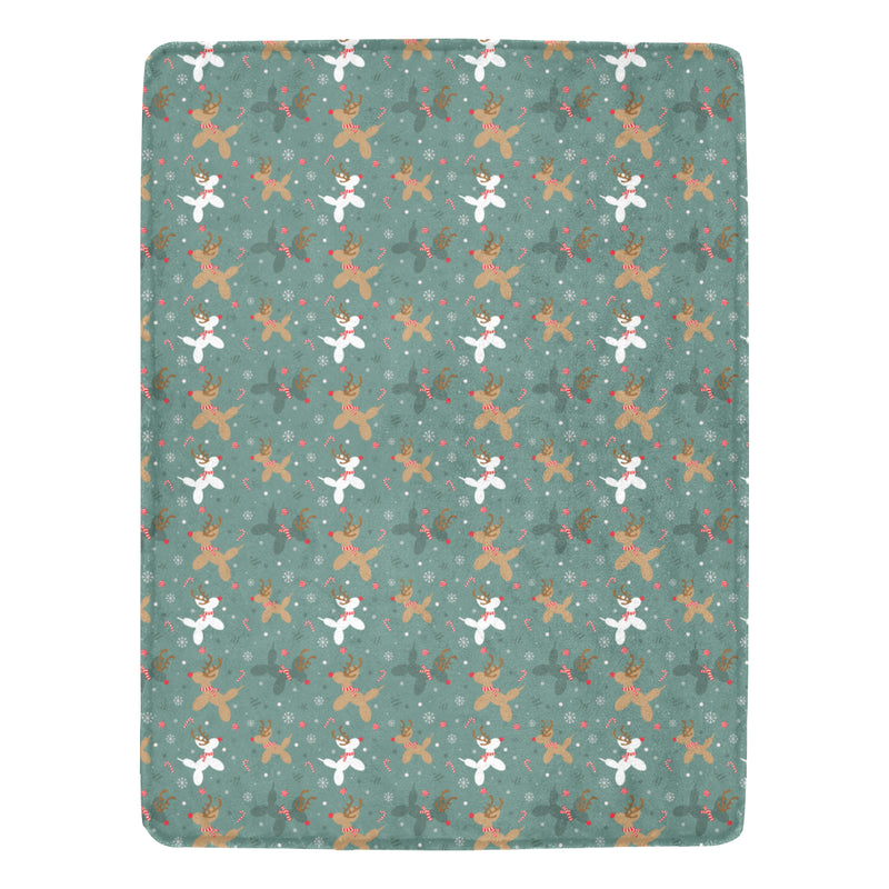 Reindeer Balloon Dogs Micro Fleece Blanket