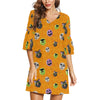Halloween Rounds Half Sleeve V-Neck Dress/Tunic