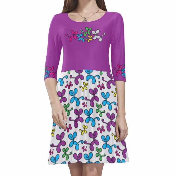 Swirly Pups Skater Dress