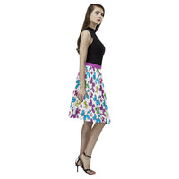 Swirly Pups Pleated Midi Skirt