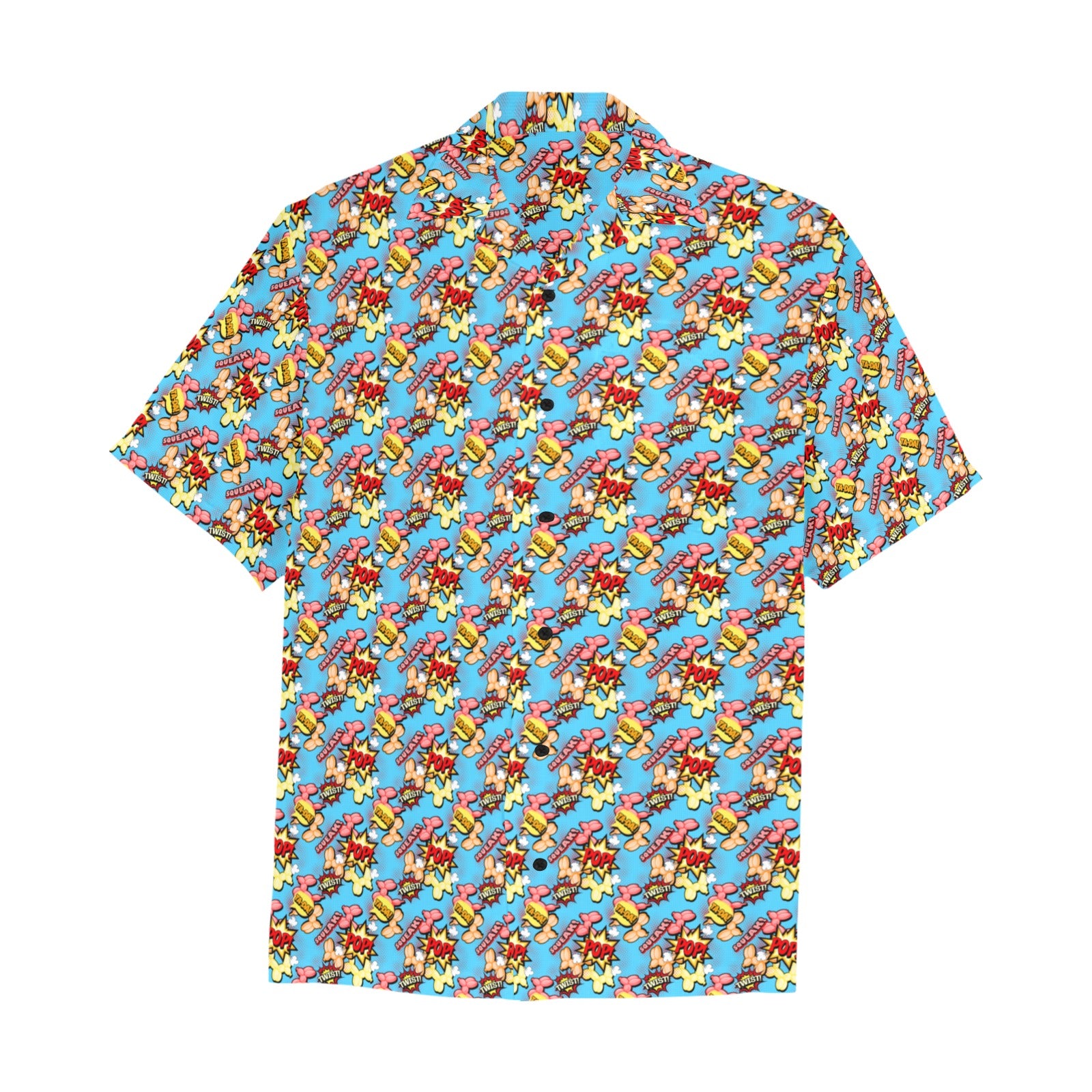 Comic Dogs Hawaiian Shirt with Chest Pocket