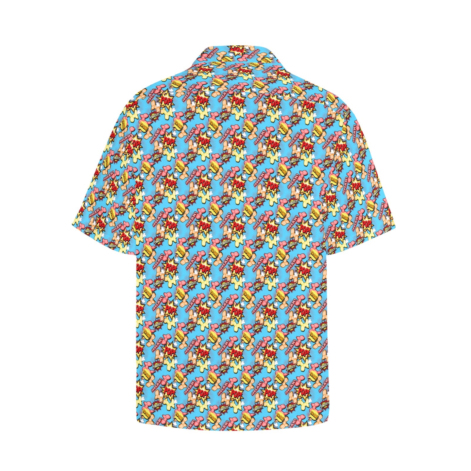 Comic Dogs Hawaiian Shirt with Chest Pocket