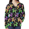 Sugar Skull Balloon Dogs Full Zip Hoodie for Women