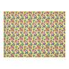 Graffiti Dogs Yellow Cotton Linen Tablecloth 52"x 70"